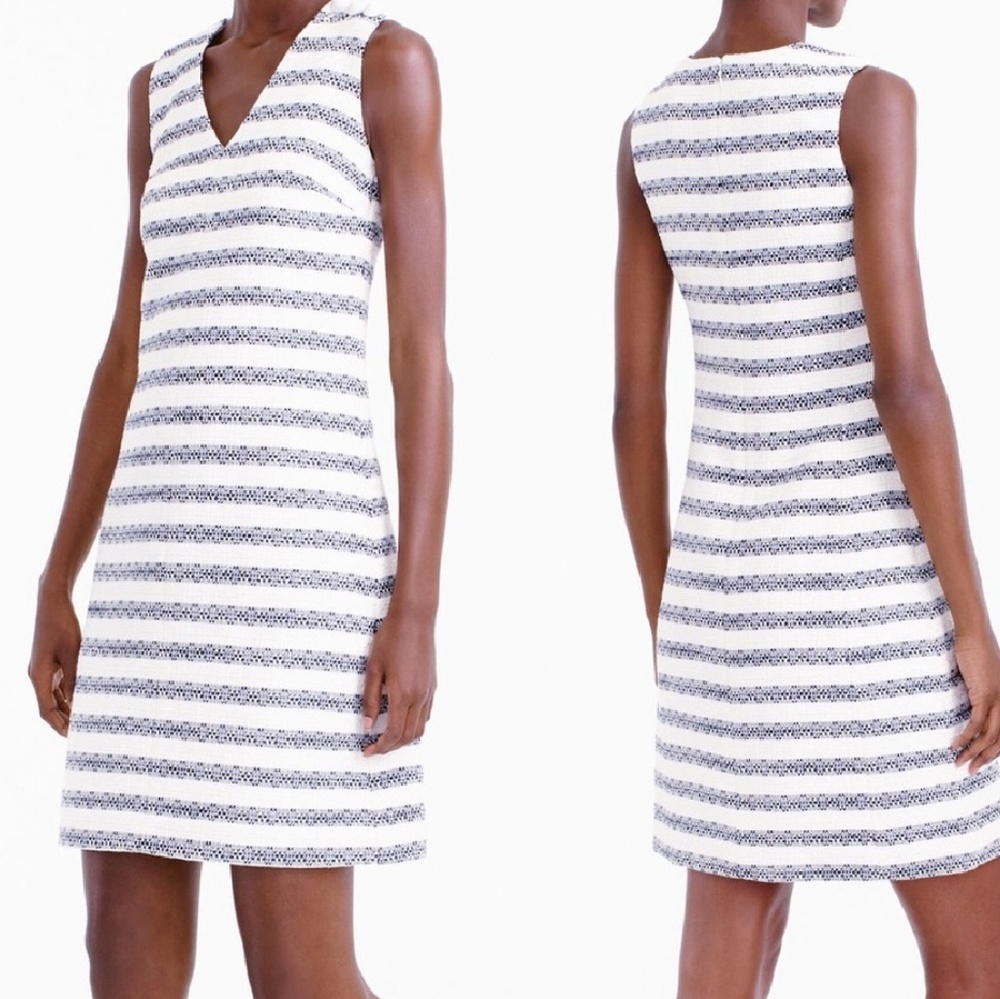 Striped tweed sheath dress